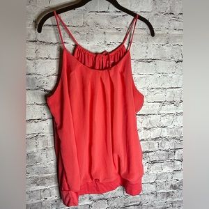 14/16 Lane Bryant coral sleeveless top with tie back neck